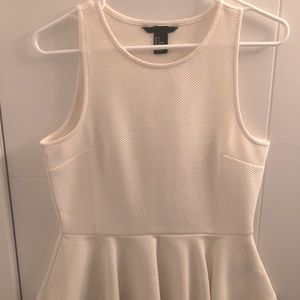 H&M white peplum top